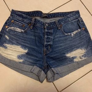Abercrombie and fitch denim low rise shorts